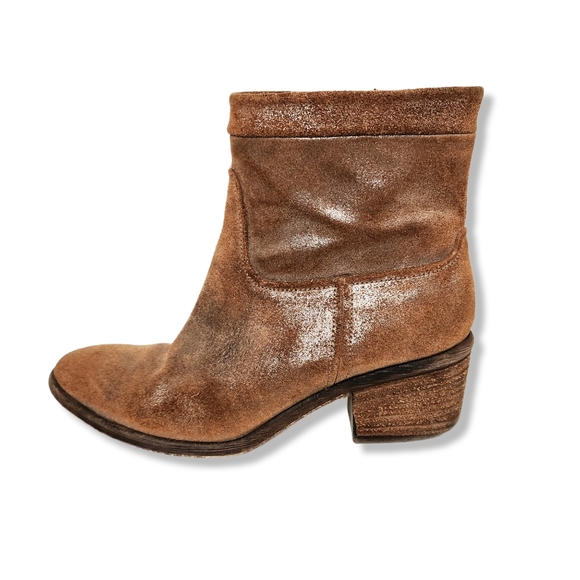 Donald Pliner Darua Brown Leather Metallic Ankle Boots Booties Women's Size 6 - Picture 2 of 9